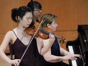 Violinist Angela Ryu plays