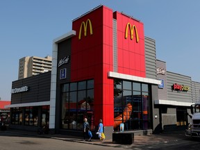 The exterior of the McDonald's restaurant.