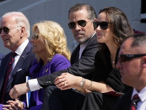 FILE - President Joe Biden attends his granddaughter Maisy Biden's commencement ceremony with first lady Jill Biden and children Hunter Biden and Ashley Biden at the University of Pennsylvania in Philadelphia, Monday, May 15, 2023.