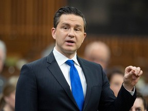 Conservative Leader Pierre Poilievre rises during Question Period, Friday, June 16, 2023.