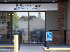 The Alberta government says a Calgary medical clinic charging patients fees for faster access to a physician is an outlier and it will take action against any other clinic that seeks to follow suit. The Marda Loop Medical Clinic is seen in Calgary, Wednesday, July 26, 2023.