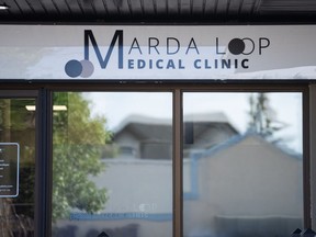 The Marda Loop Medical Clinic is seen in Calgary, Wednesday, July 26, 2023. Danielle Smith says if a Calgary medical clinic begins charging a fee for faster access to a family doctor, it will be shut down, fined or have medicare payments from the province withheld.