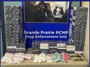 Mounties in Grande Prairie seized more than three kilograms of meth and more than 1.5 kg of cocaine after a months-long investigation. Three Edmonton residents were among the five arrested, according to a July 19 news release. Photo provided by RCMP