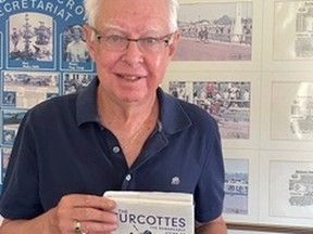 Edmonton author Curtis Stock with his new book about the Turcottes.