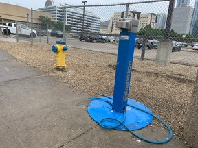 water station disconnected hydrant bottle filling edmonton epcor summer dehydration