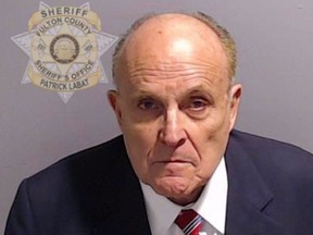 The booking photo of former New York City mayor and attorney of former U.S. President Donald Trump, Rudy Giuliani, on August 22, 2023.