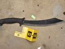 A machete is shown in an Alberta Serious Incident Response Team handout photo that was found after a man was arrested in Medicine Hat, Alta. on Sunday, Aug. 6, 2023. Alberta's police watchdog says it is investigating the death of a man who died in hospital after being arrested by officers in Medicine Hat.