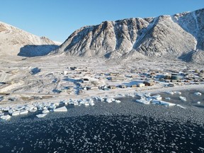Green Sun Rising Inc.'s Michael Schneider took this aerial photo of the Ellesmere Island hamlet of Grise Fiord on Oct. 3, 2022.