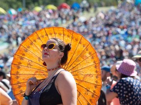 Music fan at the Edmonton Folk Music Festival