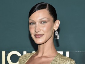FILE - Bella Hadid attends the God's Love We Deliver 16th annual Golden Heart Awards at The Glasshouse on Monday, Oct. 17, 2022, in New York. Israel's far-right national security minister has lashed out at supermodel Hadid Friday, Aug. 25, 2023, for criticizing his recent fiery televised remarks about Palestinians in the occupied West Bank.