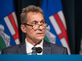 Dr. Mark Joffe, chief medical officer of health, speaks at a press conference regarding the E. coli outbreak in Calgary daycare centres on Tuesday, Sept. 12.