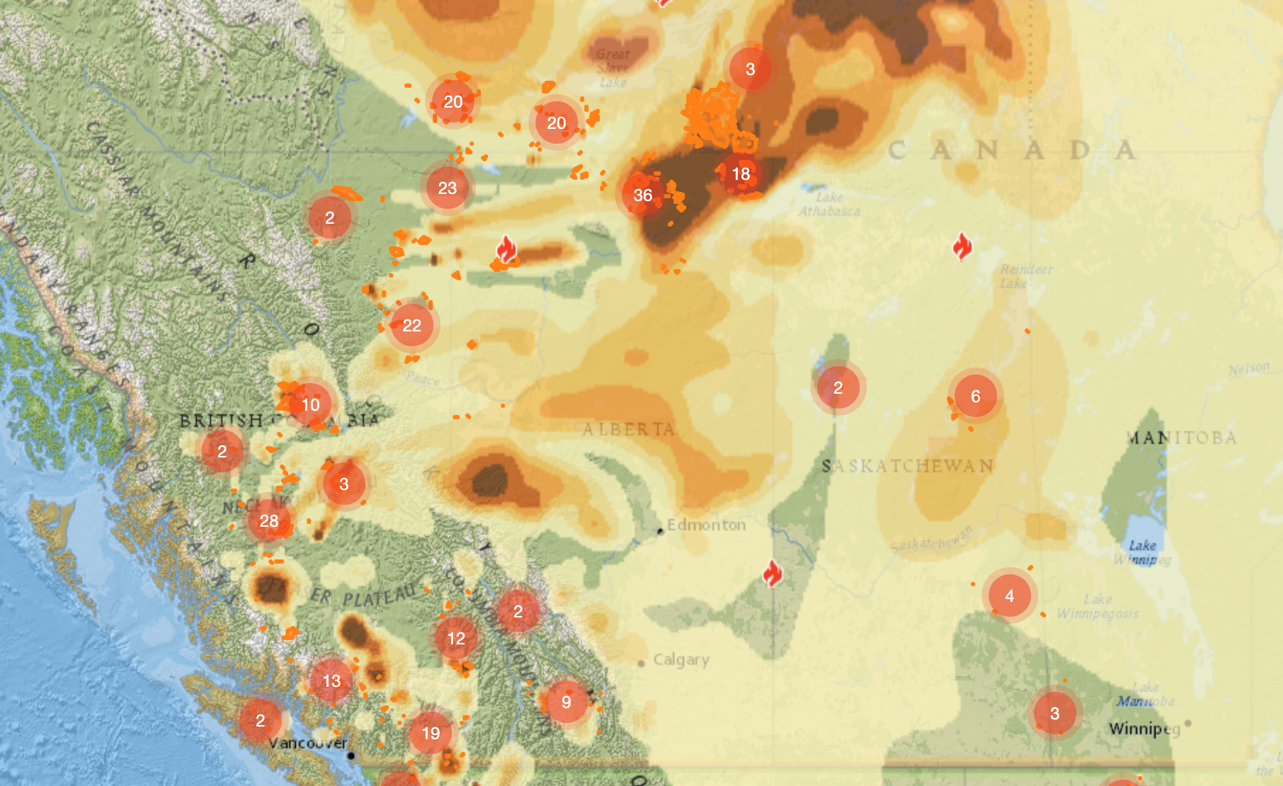 Alberta wildfire smoke