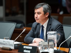 Conservative MP for Wellington-Halton Hills Michael Chong, shown here during a committee appearance in Canada in May, appeared before a congressional committee in Washington this week to talk about China.