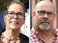 Convoy protest organizers Tamara Lich and Chris Barber heading into Ottawa court in Ottawa Thursday, Sept. 7, 2023.