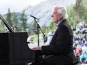 Order of Canada musician Tommy Banks seen playing at the Banff Centre in 2016. 