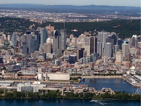 The skyline of Montreal is seen in an aerial view in this file photo.