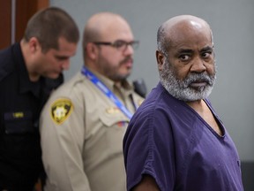 Duane Davis appears in Clark County District Court at an arraignment at the Regional Justice Center on November 2, 2023 in Las Vegas.