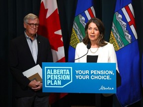 Alberta Premier Danielle Smith is pictured during a press conference on Wednesday, Sept. 20, 2023.