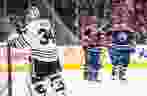 Chicago Blackhawks goalie Petr Mrazek (34) reacts as Edmonton Oilers' Sam Gagner (89) and teammates celebrate a goal.