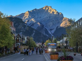 The pedestrian-only section of Banff Avenue in Banff on Sept. 21.