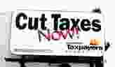 The Canadian Taxpayers Federation uses billboards like this one to promote its advocacy for lower taxes.