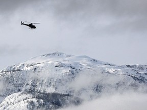 Rescue crews are searching for a helicopter that went missing east of Revelstoke, B.C., in Glacier National Park on Friday. This file image shows a search and rescue helicopter in the same area in March 2010.