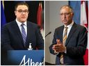 Alberta Seniors, Community and Social Services Minister Jason Nixon, left, and Edmonton Mayor Amarjeet Sohi.