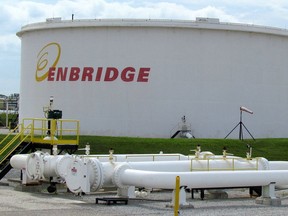 A tank farm at the Enbridge pipelines terminal in Sarnia.