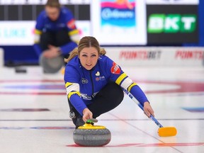 Alberta's Selena Sturmay shown during practice in Calgary for the Scotties curling tournament on Friday, February 16, 2024. Jim Wells/Postmedia