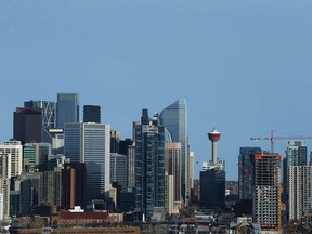 The downtown Calgary skyline is shown looking east on Thursday, February 16, 2023.