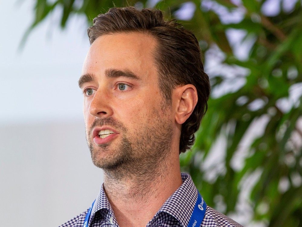 Cam Link, director ejecutivo del Alberta Machine Intelligence Institute (Amii), habla en DeepMind Alberta, la celebración del quinto aniversario del Alphabet AI Research Lab el 28 de julio de 2022 en Edmonton.