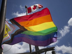 A Pride flag is flown in Windsor, Ont., in this file photo.