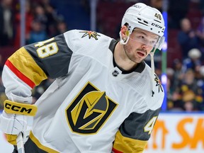 Tomas Hertl made his debut with the Vegas Golden Knights on Monday night in Vancouver