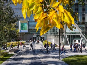 Students walk on campus at the University of Calgary on Tuesday, September 12, 2023.