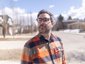 British Columbia transplant John Cullen is shown in his north Calgary neighbourhood on Tuesday, April 9, 2024. The comedian made the move to Alberta last September with his wife in search of a lower cost of living.