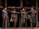 Photo by Nanc Price for The Citadel Theatre's production of The Three Musketeers (2024), a co-production with Arts Club Theatre Company, featuring Daniel Fong, Alexander Ariate, Braydon Dowler-Coltman, and Darren Martens.