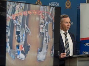 Edmonton Police Staff Sgt. David Paton gives an update on Project Gaslight on Wednesday, April 24, 2024.