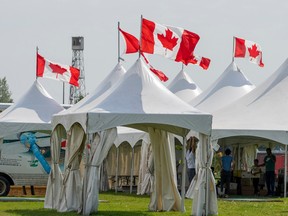 Tents at exhibition lands