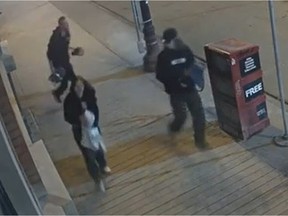 EPS are looking for three suspects involved in a hate crime in downtown Edmonton on April 2.