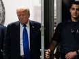Former U.S. President Donald Trump returns to court as the jury reaches a verdict in his hush money trial at Manhattan Criminal Court on May 30, 2024 in New York City.