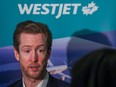 WestJet Group CEO Alexis von Hoensbroech speaks with media on Monday, December 5, 2022.