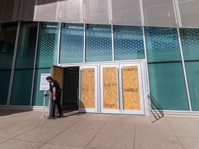 Edmonton law courts glass doors