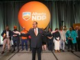 Naheed Nenshi is introduced as the new leader of the Alberta NDP at the Hyatt Regency in Calgary on Saturday, June 22, 2024.