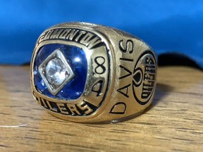 The 1984 Stanley Cup ring given to Edmonton Oilers scout Lorne Davis.