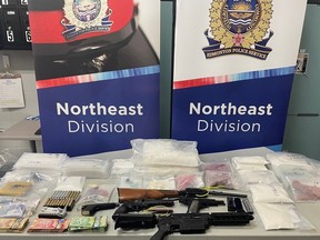 drugs and weapons seized.
