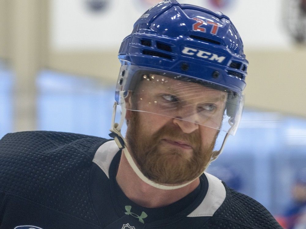 Edmonton Oilers defenceman Brett Clark skates during practice in Edmonton, Thursday, June 20, 2024. The Oilers host Game 6 of the NHL Stanley Cup Final on Friday and will face elimination.