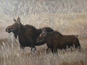 moose painting by memory roth