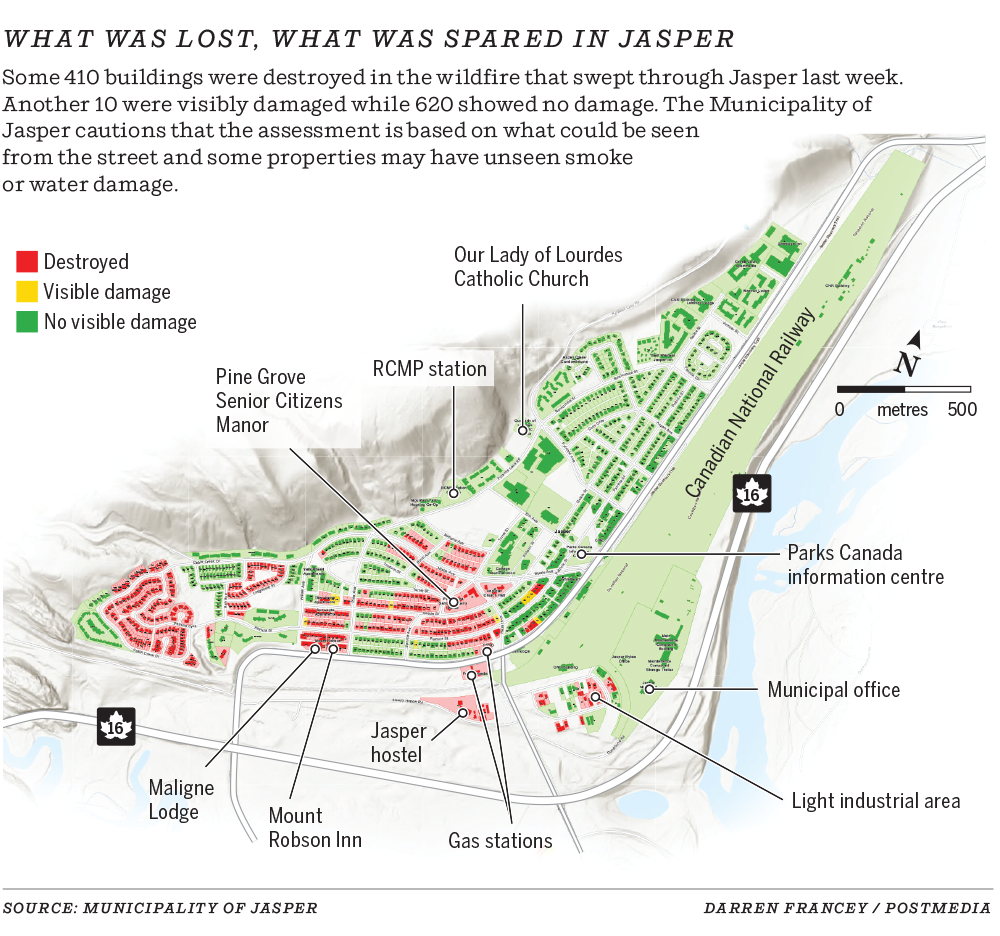 Jasper Wildfire map