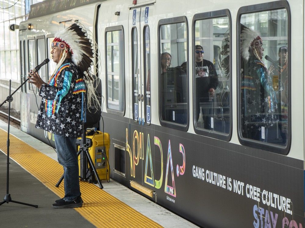 Maskwacis antigang and gun violence LRT unveiled at Clareview