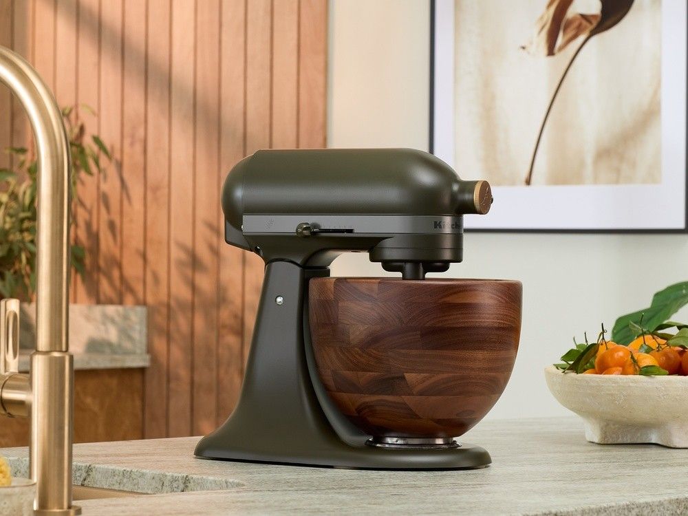 Trendsetting Kitchenaid launches mixer with walnut wood bowl